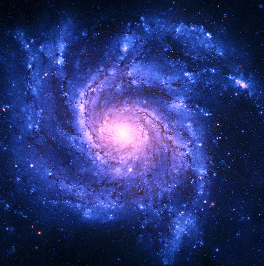 Illustration du tourbillon par la vue d'une galaxie